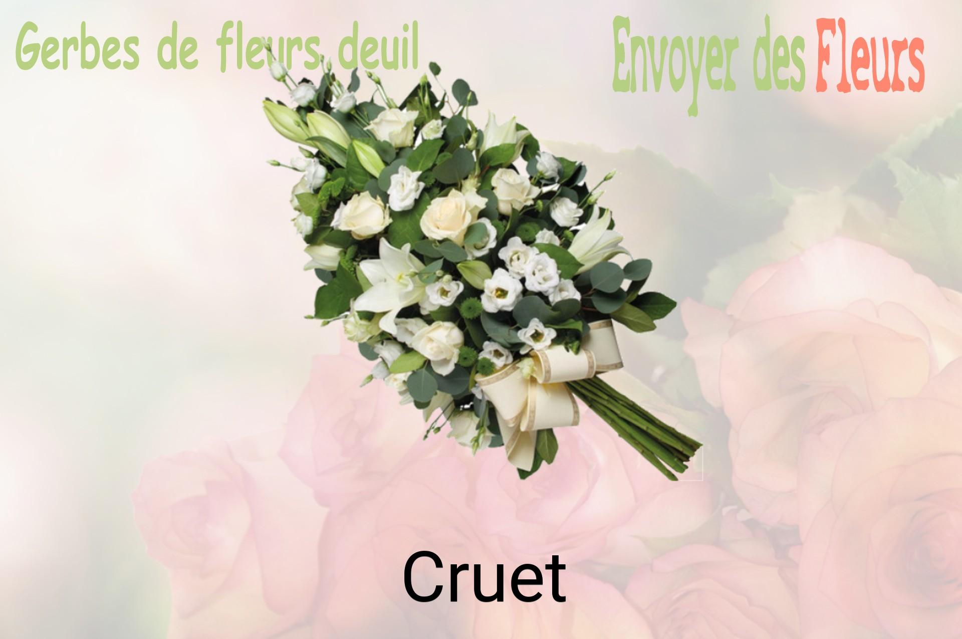 Gerbe de fleurs de deuil livrée à Cruet